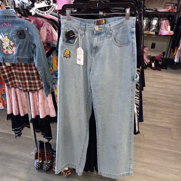 Vintage JNCO 22" wideleg 90s skater jeans! Girlie stuff light wash - Picture 4 of 5